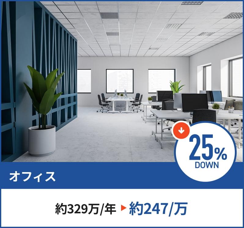 オフィス　25% Down　約329万円/年→約247万円/年